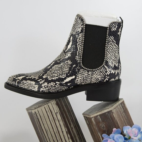 Coach Snake Leather Bowery Beaded Booties Boots 6 - Picture 3 of 6